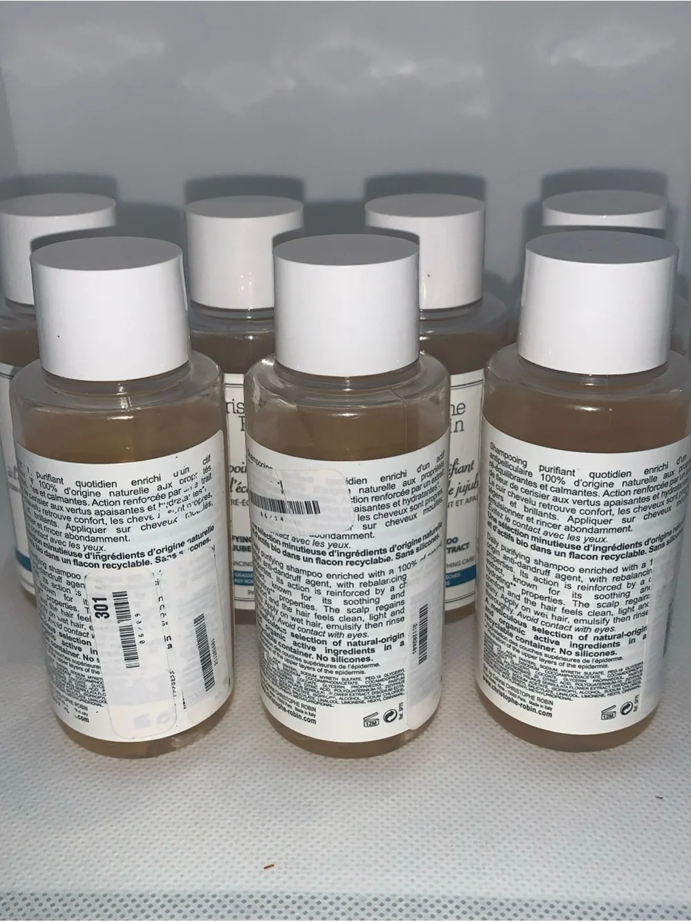 Christophe Robin Purifying Shampoo with Jujube Bark Extract Minis - Set of 7 New